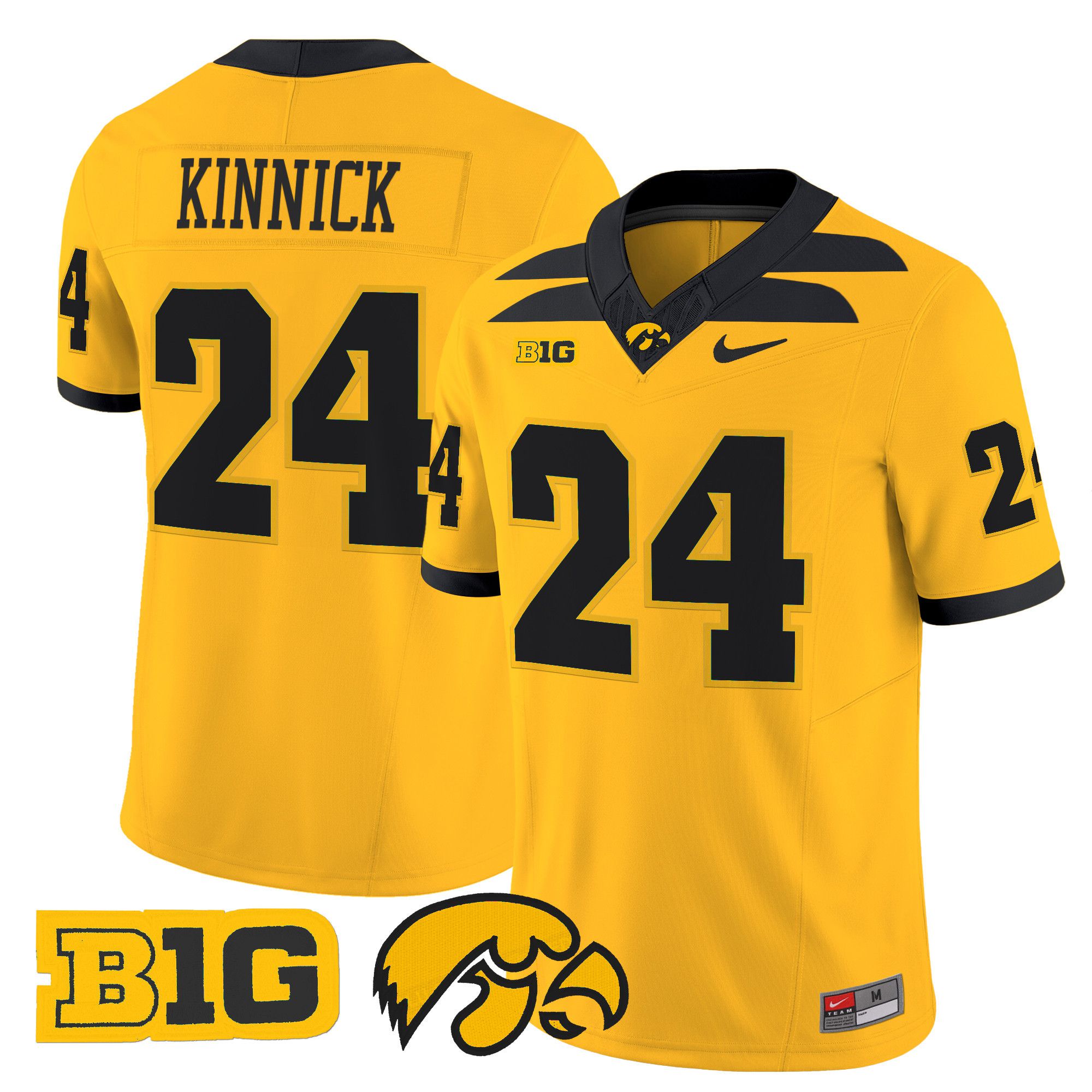 Men Iowa Hawkeyes #24 Kinnick Yellow Nike 2024 Vapor Limited NCAA Jersey style 1